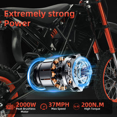【 Kugoo Wind 01】1500W 48V 21Ah Electric Dirt Bike – Ships from USA (NJ / GA/ CA)